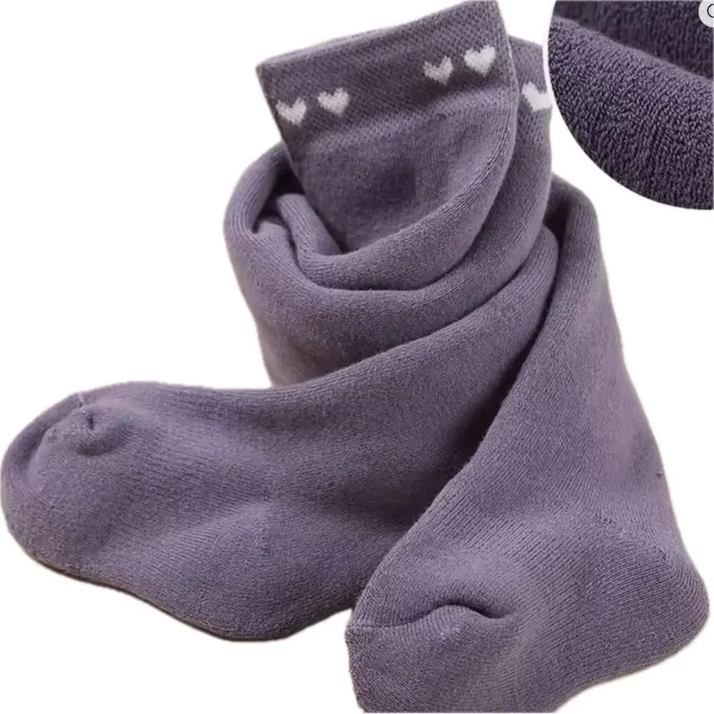 New Purple Heart Pattern toddler cotton girl tights 0-2